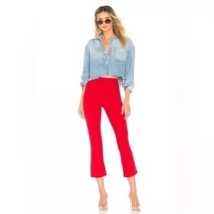 Revolve Lovers and Friends Lee Bright Red Kick Flare Cropped Pants Large L